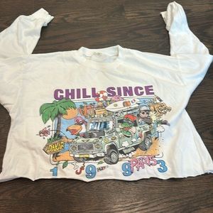 Cropped Brandy melville chill since 1993 one size long sleeve